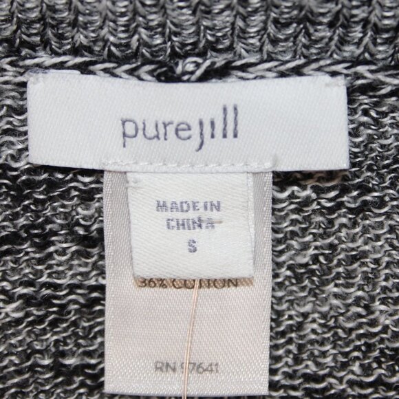 Pure Jill Top $79 Sz S Black White Hi Lo Linen Cotton Top - Picture 11 of 16